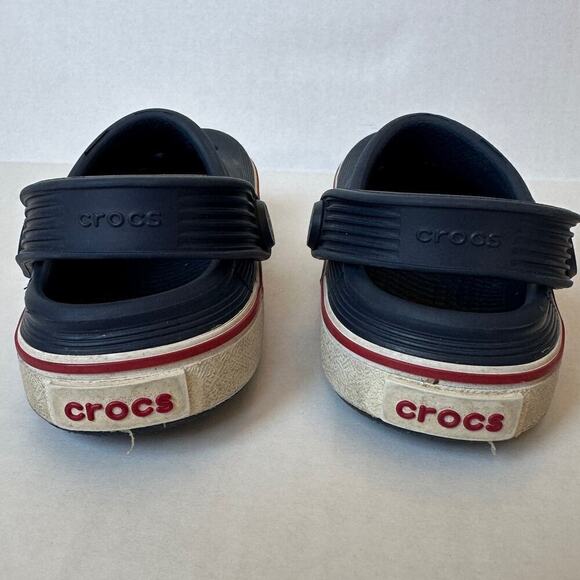 Crocs Navy Blue White Red Off Court Slip On Clog Sandals Size Baby Infant 7 - Picture 4 of 9
